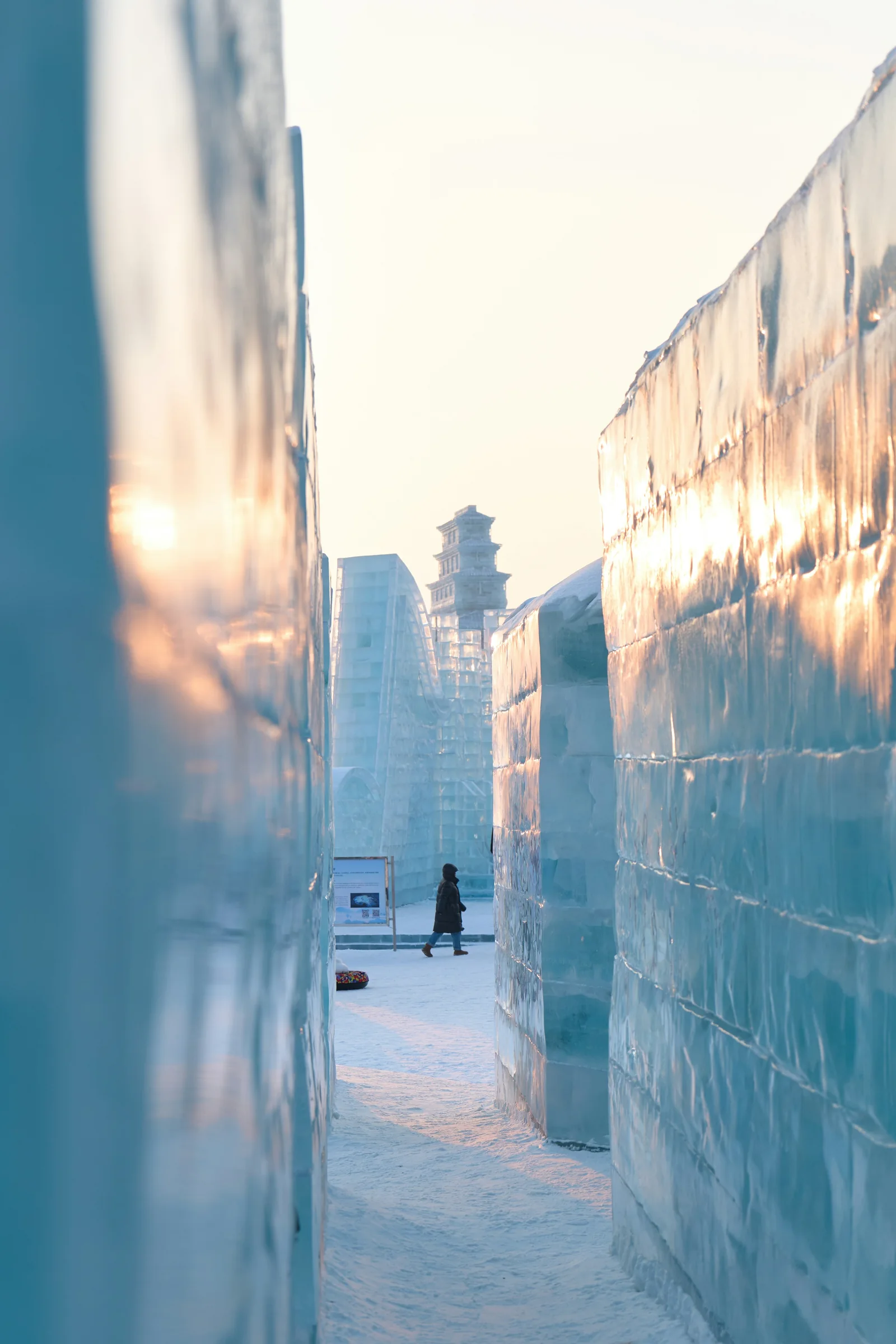 A winter ice scene in Harbin; specific park unconfirmed