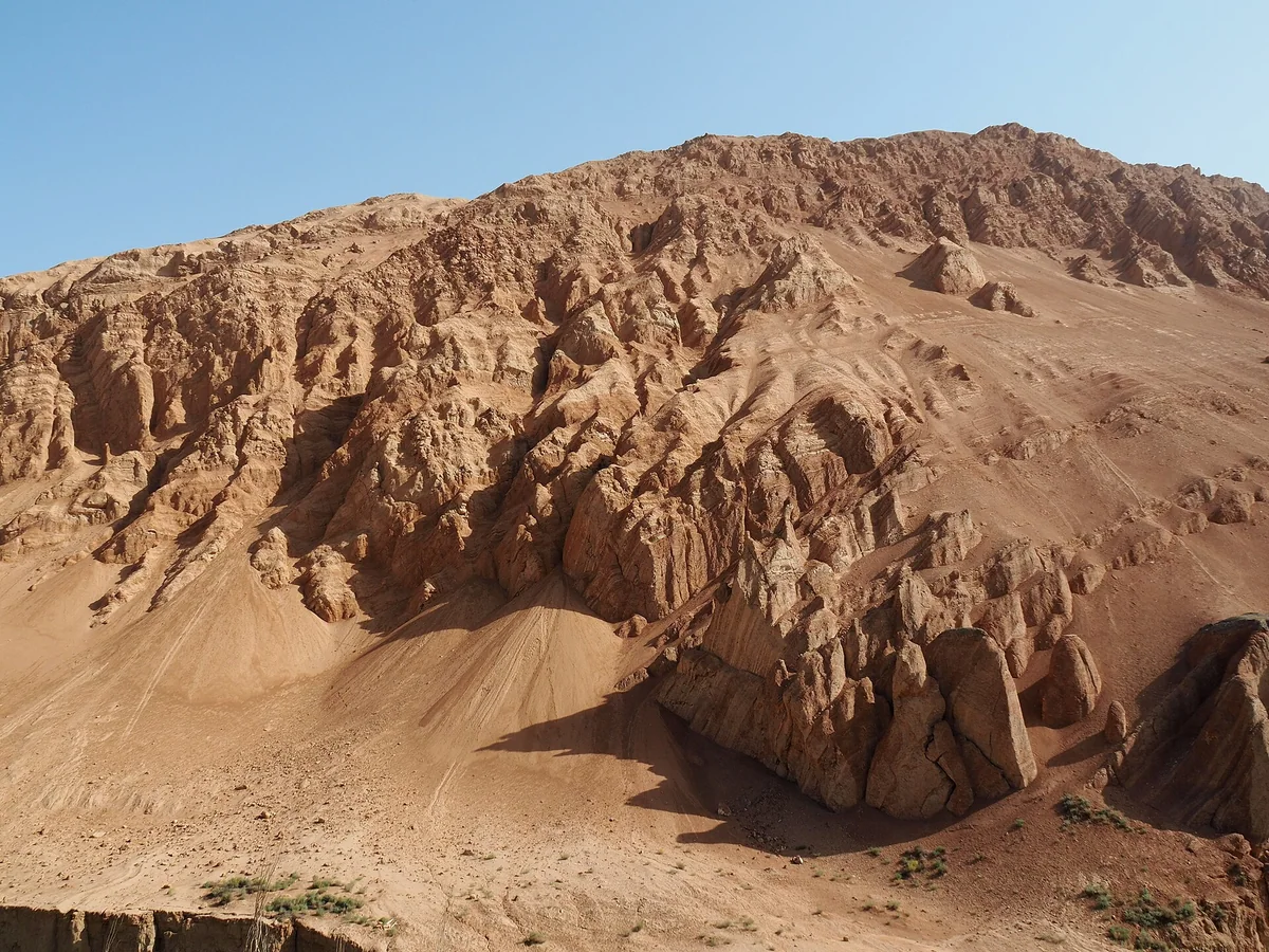 Eroded folds bring the Flaming Mountains’ geology into sharp relief.